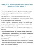Dubai RERA Broker Exam Review Questions with Revised Solutions &vert; Graded A&plus; Study Guide 2026&sol;2027
