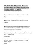 MICHIGAN BOILER INSTALLER 2B ACTUAL EXAM PAPER 2026 COMPLETE QUESTIONS AND SOLUTIONS GRADED A&plus;