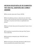 MICHIGAN BOILER INSTALLER 2B EXAMINATION TEST 2026 FULL QUESTIONS AND CORRECT ANSWERS