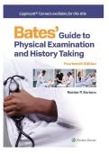 Test Bank for Bates&rsquo; Guide To Physical Examination and History Taking 14th Edition &lpar;LWW&comma; 2026&rpar; by Rainier P&period; Soriano&comma; Isbn no&semi; 9781975218348&comma; all 20 Chapters Covered