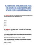 Florida Pump Operator Exam Prep &vert; 107 Questions & Answers &vert; 2026 Update &vert; Fully Solved &vert; Complete Solutions