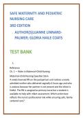Safe Maternity and Pediatric Nursing Test Bank 2026 &vert; Linnard-Palmer Coats Nursing Test Bank &vert; Maternal-Child NCLEX MCQs