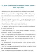 PA Notary Exam Practice Questions with Revised Answers &vert; Rated 100&percnt; Correct 2026&sol;2027