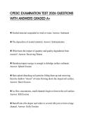 CPESC EXAMINATION TEST 2026 QUESTIONS WITH ANSWERS GRADED A&plus;