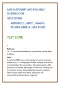 Safe Maternity and Pediatric Nursing Care Test Bank 2026 &vert; Linnard-Palmer Coats Nursing Test Bank &vert; Maternal-Child NCLEX MCQs