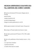MICHIGAN JURISPRUDENCE EXAM PAPER 2026 FULL QUESTIONS AND CORRECT ANSWERS