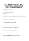 TDCJ Training Academy Test 1 Block 1 Exam &ndash; Certified Questions and Answers&comma; Texas Department of Criminal Justice&comma; Complete Exam Material