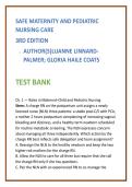Safe Maternity and Pediatric Nursing Test Bank 2026 &vert; Linnard-Palmer Coats Nursing Test Bank &vert; NCLEX MCQs