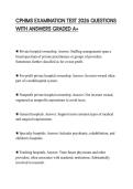 CPHIMS EXAMINATION TEST 2026 QUESTIONS WITH ANSWERS GRADED A&plus;