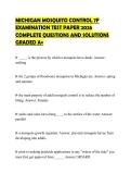 MICHIGAN MOSQUITO CONTROL 7F EXAMINATION TEST PAPER 2026 COMPLETE QUESTIONS AND SOLUTIONS GRADED A&plus;
