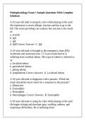 Pathophysiology Exam 1 Sample Questions With Complete Solutions
