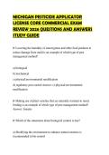MICHIGAN PESTICIDE APPLICATOR LICENSE CORE COMMERCIAL EXAM REVIEW 2026 QUESTIONS AND ANSWERS STUDY GUIDE
