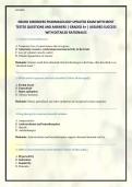 NEURO DISORDERS PHARMACOLOGY UPDATED EXAM WITH MOST TESTED QUESTIONS AND ANSWERS &vert; GRADED A&plus; &vert; ASSURED SUCCESS WITH DETAILED RATIONALES