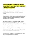 MICHIGAN SURPLUS LINES INSURANCE EXAM SCRIPT 2026 COMPLETE QUESTIONS AND FULL SOLUTIONS