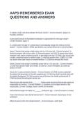 AAPD REMEMBERED EXAM QUESTIONS AND ANSWERS 2025-2026