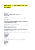ABPD OCE EXAM QUESTIONS AND ANSWERS