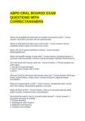 ABPD ORAL BOARDS EXAM QUESTIONS WITH CORRECTANSWERS &lpar;GRADED A&rpar;