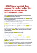 NR 566 Midterm Exam Study Guide &vert; Advanced Pharmacology for the Family &vert; Chamberlain