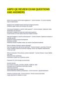 ABPD QE REVIEW EXAM QUESTIONS AND ANSWERS