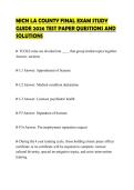 MICN LA COUNTY FINAL EXAM STUDY GUIDE 2026 TEST PAPER QUESTIONS AND SOLUTIONS