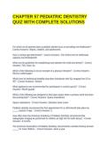CHAPTER 57 PEDIATRIC DENTISTRY QUIZ WITH COMPLETE SOLUTIONS