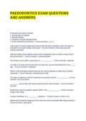 PAEDODONTICS EXAM QUESTIONS AND ANSWERS