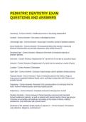 PEDIATRIC DENTISTRY EXAM QUESTIONS AND ANSWERS
