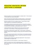 PEDIATRIC DENTISTRY REVIEW QUESTIONS & ANSWERS