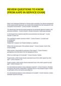 REVIEW QUESTIONS TO KNOW &lpar;FROM AAPD IN-SERVICE EXAM&rpar; QUESTIONS AND ANSWERS