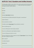 NUTR 251 Test 2 Questions and Verified Answers