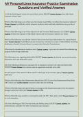 NY Personal Lines Insurance Practice Examination  Questions and Verified Answers