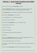 OB Quiz 2 - Study Guide Questions and Verified  Answers