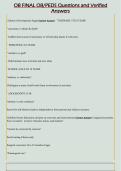 OB FINAL OB&sol;PEDS Questions and Verified  Answers