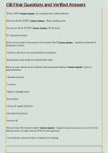 OB Final Questions and Verified Answers