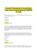 Nursing 101&colon; Fundamentals of Nursing Practice Exam 1&comma; Part 1 &vert; Verified Practice Questions & Correct Detailed Answers &vert; 2026&sol;2027 A&plus; Grade