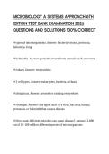 MICROBIOLOGY A SYSTEMS APPROACH 6TH EDITION TEST BANK EXAMINATION 2026 QUESTIONS AND SOLUTIONS 100&percnt; CORRECT