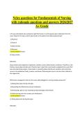  NCLEX Fundamentals of Nursing &vert; Verified Practice Questions&comma; Rationales & Correct Answers &vert; 2026&sol;2027 A&plus; Grade
