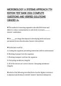 MICROBIOLOGY A SYSTEMS APPROACH 7TH EDITION TEST BANK 2026 COMPLETE QUESTIONS AND VERIFIED SOLUTIONS GRADED A&plus;