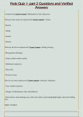 Peds Quiz 1- part 2 Questions and Verified  Answers