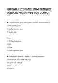 MICROBIOLOGY COMPREHENSIVE EXAM 2026 QUESTIONS AND ANSWERS 100&percnt; CORRECT