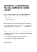 MICROBIOLOGY COMPREHENSIVE FINAL EXAM 2026 QUESTIONS AND COMPLETE ANSWERS