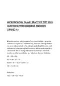 MICROBIOLOGY EXAM 2 PRACTICE TEST 2026 QUESTIONS WITH CORRECT ANSWERS GRADED A&plus;