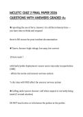 MCLETC QUIZ 2 FINAL PAPER 2026 QUESTIONS WITH ANSWERS GRADED A
