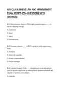NASCLA BUSINESS LAW AND MANAGEMENT EXAM SCRIPT 2026 QUESTIONS WITH ANSWERS