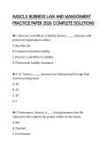 NASCLA BUSINESS LAW AND MANAGEMENT PRACTICE PAPER 2026 COMPLETE SOLUTIONS