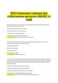 HESI Fundamentals Assignment Quiz &vert; Verified Practice Questions & Correct Detailed Answers &vert; 2026&sol;2027 A&plus; Grade