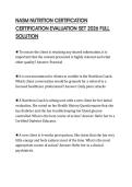 NASM NUTRITION CERTIFICATION CERTIFICATION EVALUATION SET 2026 FULL SOLUTION