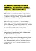 NATE EXAM CORE ESSENTIALS FINAL PAPER 2026 FULL 121 QUESTIONS WITH ACCURATE ANSWERS GRADED A&plus;