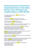 Fundamentals of Engineering Economics Park Solutions Manual &vert; Latest Edition &vert; Complete Chapters