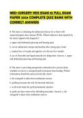 MED-SURGERY HESI EXAM 85 FULL EXAM PAPER 2026 COMPLETE QUIZ BANK WITH CORRECT ANSWERS